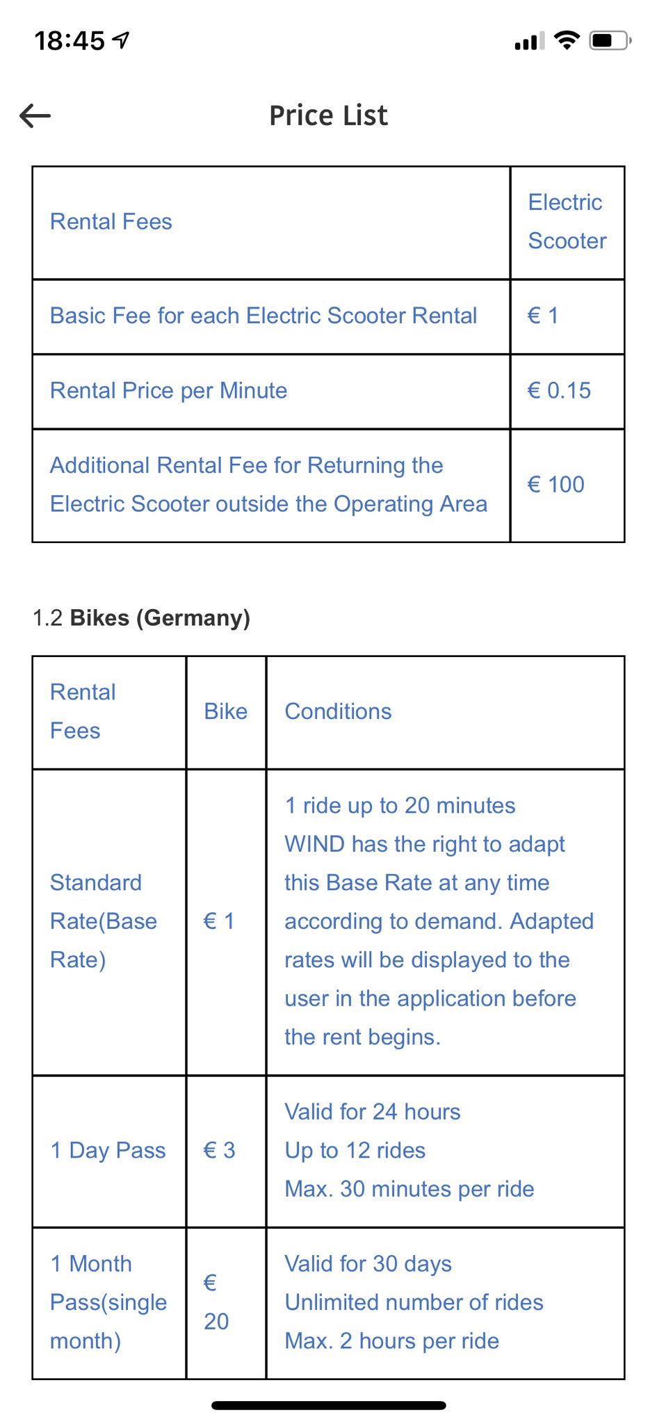 Byke - WIND - Preisliste - Deutschland