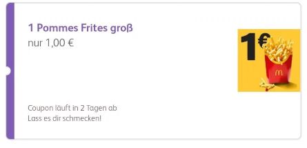 Mcdonalds 1 Grosse Portion Pommes Frites Fur Nur 1 Monsterdealz De