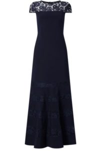 Lauren Ralph Lauren Abendkleid mit Spitzenbesatz - Dunkelblau