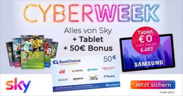 Sky Sky Abo mit Sport Sky Q Receiver Cinema & Bundesliga reduziert € 20 Bonus 
