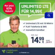 Monatlich kündbare MD O2 Free Unlimited LTE AllnetFlat für 14,99€/Monat