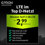*TOP 0€ AG* 2 GB LTE + 100 Frei-Minuten + 100 Frei-SMS im Vodafone-Netz für 2,99€/Monat - eSIM möglich