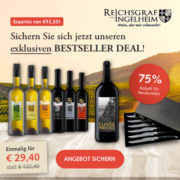 Reichsgraf von Ingelheim: 6 Flaschen der beliebtesten Weine inkl. 6 hochwertige Steakmesser für 34,85€