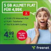 *KRASS / BESTPREIS* 5 GB LTE AllnetFlat (Vodafone) für 4,99€/Monat ohne AG!