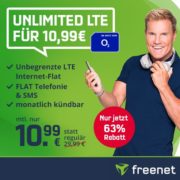 o2 Free Unlimited Basic mit unbegrenzt LTE-Volumen für 10,99€/Monat
