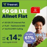 *SUPER* 60 GB LTE AllnetFlat im Vodafone-Netz für 14,99€/Monat