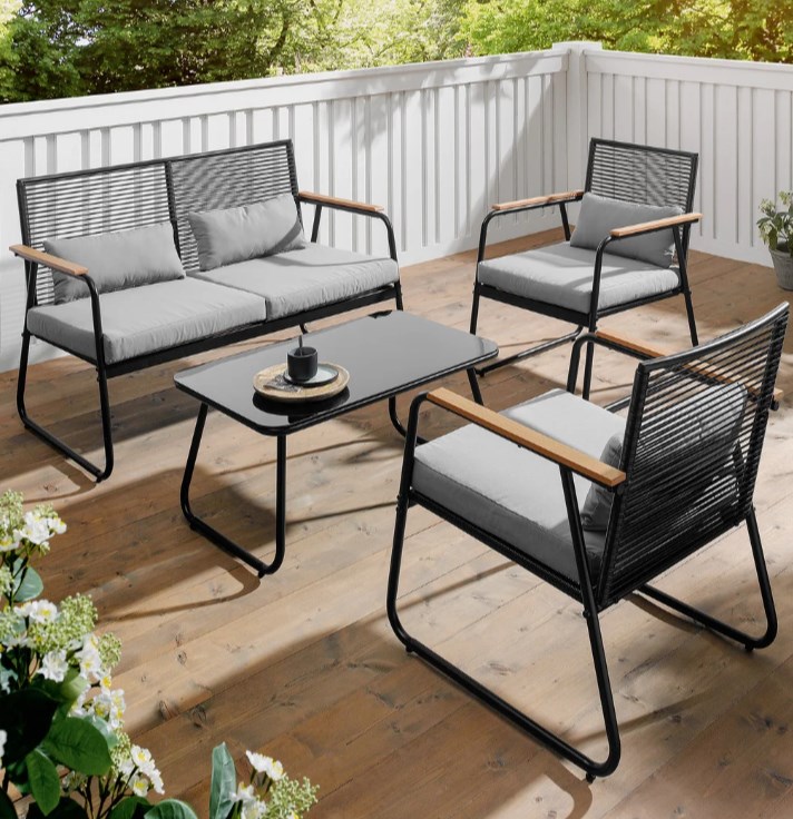 LIVARNO home Garten Loungeset, 4-teilig| MonsterDealz.de