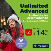 🔥 *TOP* freenet Unlimited Advanced 5G Vodafone Allnet-Flat für 14,99€/Monat (0€ AG)