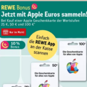 REWE: Apple Geschenkkarte mit 10% Bonus