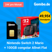 *WEEKEND-DEAL* Nintendo Switch 2 MK + 100GB 5G + Alles-Flat im Telekom-Netz für 24€/Monat - eff. 5,79€/Monat