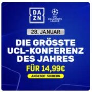 *TOP* XXL Champions League Konferenz & NFL Playoffs + Super Bowl ⚽️ DAZN Super Sports Paket für 14,99€ mtl. (statt 24,99€) ✅ monatlich kündbar