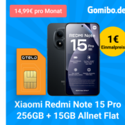 *WEEKEND-DEAL* Xiaomi Redmi Note 15 Pro 5G 8GB/256GB + 15GB 5G + Alles-Flat im Vodafone-Netz für 14,99€/Monat - eff. 1,95€/Monat