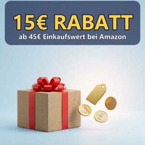 15 Euro Rabatt ab 45 Euro Einkaufswert bei Amazon