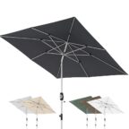 Knirps Automatic Sonnenschirm 240x240cm innovativer UV-Schutz mit automatischem Öffnen und Schließen Dunkelgrau