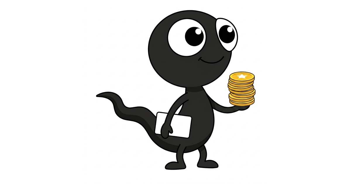 MonsterDealz-Monster mit Münzstapel und Gutscheinkarte – M-Coins Belohnungssystem