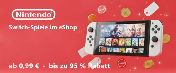 nintendo switch spiele eshop banner Nintendo eShop - Switch-Spiele ab 0,99 Euro, bis zu 95% Rabatt