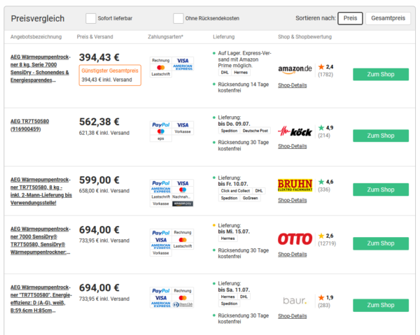 Preisvergleich 1 Preisvergleich 1