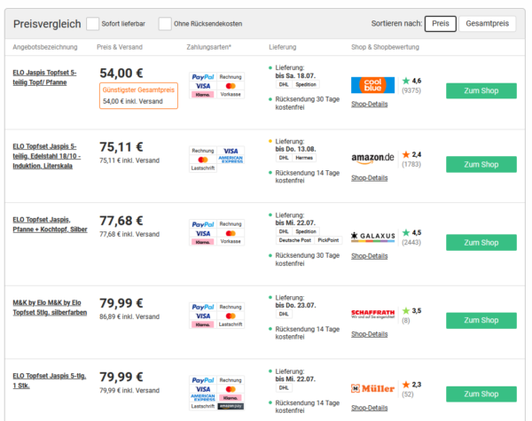 Preisvergleich 3 Preisvergleich 3