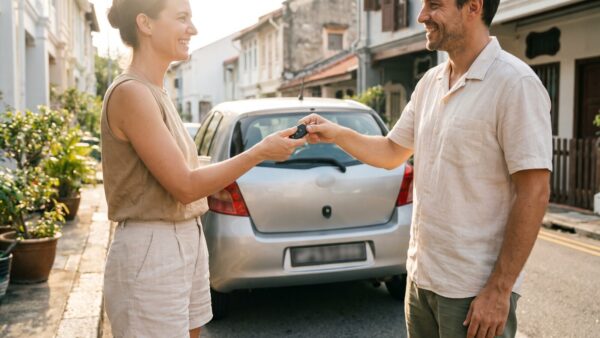 Autoverkauf privat — Schlüsselübergabe an den Käufer nach dem Verkauf