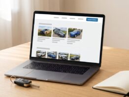 Auto online verkaufen – Fahrzeugbörse mit Inserat erstellen am Laptop