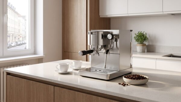 black friday kaffeemaschine 1 black friday kaffeemaschine kuechenzeile Kaffeemaschine und Espressotassen auf einer hellen Kuechenzeile