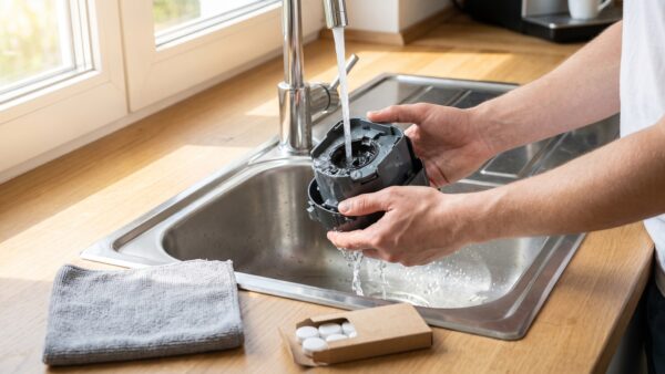black friday kaffeemaschine 3 black friday kaffeemaschine reinigung Bruehgruppe eines Kaffeevollautomaten wird unter fliessendem Wasser gereinigt