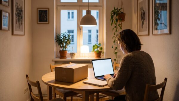 Preisvergleich für Spielzeug am Laptop vor dem Weihnachtseinkauf