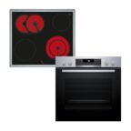 Bosch HND271AS64 Einbau-Herd-Set Serie 2 Pyrolyse 71 L mit Elektro-Kochfeld
