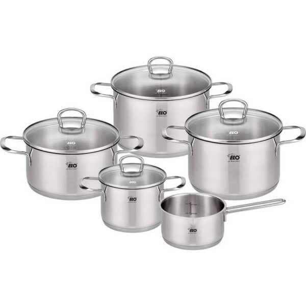 elo jaspis topfset ELO Jaspis Topfset 5-teilig Edelstahl mit Glasdeckeln
