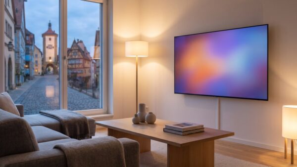 Fernseher Angebote im Elektronikmarkt mit Preisschildern vergleichen