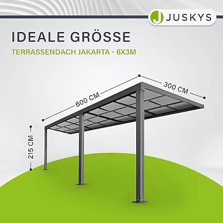Juskys Terrassendach Jakarta 6x3 m Schiebedach