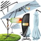 KESSER Sonnenschirm 250x250 cm Kurbelschirm Hellblau