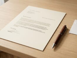 Musterbrief zur Kuendigung mit Kugelschreiber