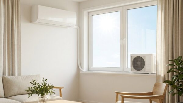 Midea PortaSplit mobile Split-Klimaanlage am Fenster montiert ohne Bohren