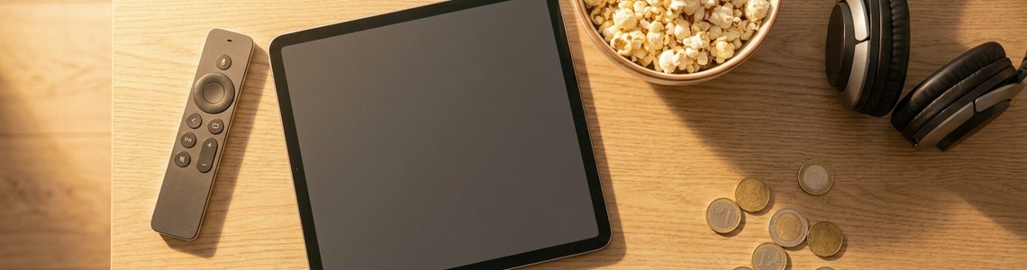 Fernbedienung Tablet und Popcorn Streaming-Abo kuendigen