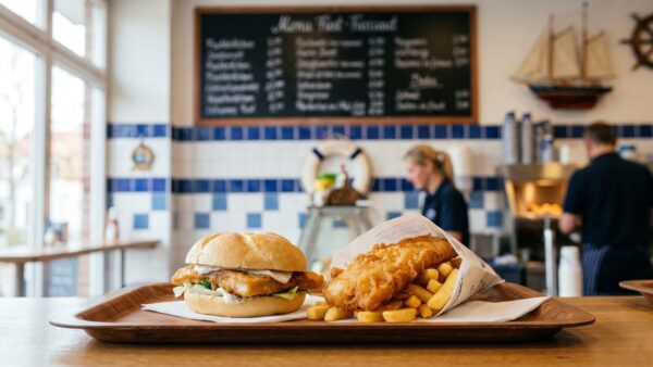 nordsee gutscheine restaurant theke Tresen eines Fischrestaurants mit Backfisch und Pommes â NORDSEE Gutscheine einlösen