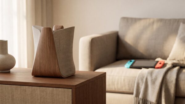 psportal wlan WLAN-Router im Wohnzimmer mit Handheld im Hintergrund