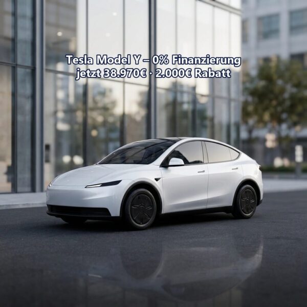 tesla official B featured Tesla Model Y Hinterradantrieb 0% Finanzierung 38.970 Euro