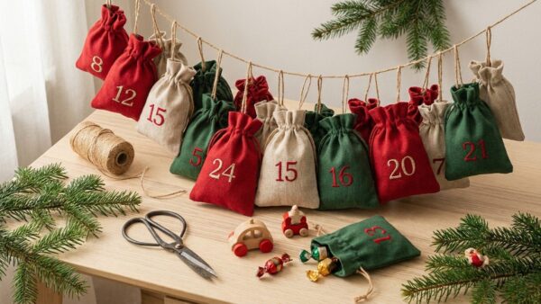 tonies adv diy Selbstgemachter Adventskalender mit 24 StoffsÀckchen