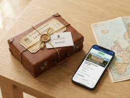Travelcircus Reisepaket aus Hotel und Erlebnis-Tickets symbolisch dargestellt