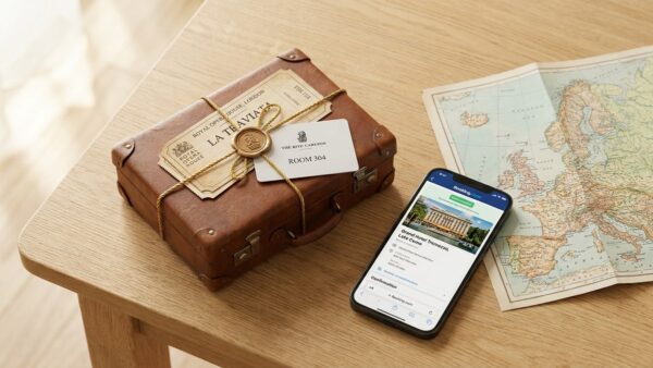 Travelcircus Reisepaket aus Hotel und Erlebnis-Tickets symbolisch dargestellt