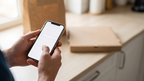 uber eats gutschein code einloesen Hände tippen einen Uber Eats Gutschein Code am Smartphone in das Aktionscode-Feld ein