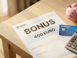 willkommensbonus girokonto praemie Girokonto-Prämie als Willkommensbonus: Bankdokument mit 400 Euro Bonus, Bankkarte und Sparschwein