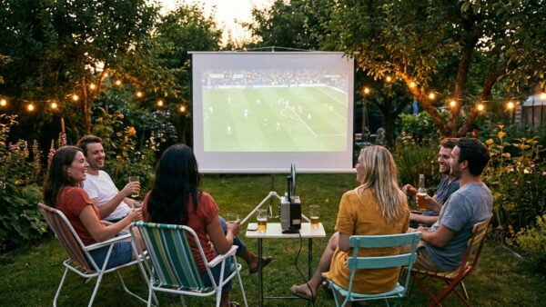 Public Viewing im Garten – WM 2026 mit Beamer und Leinwand