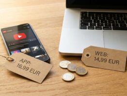 Preisvergleich YouTube Premium: App Store 16,99 Euro gegen Web-Buchung 14,99 Euro