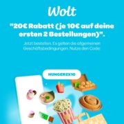 🍔 Wolt: 20€ Rabatt auf die ersten zwei Bestellungen für Neukunden 😍