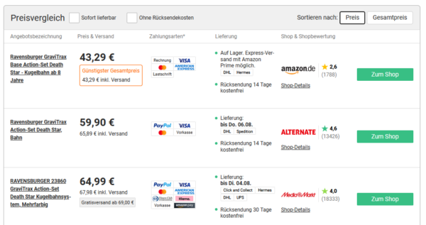 Preisvergleich 1 Preisvergleich 1