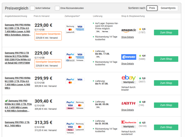 Preisvergleich