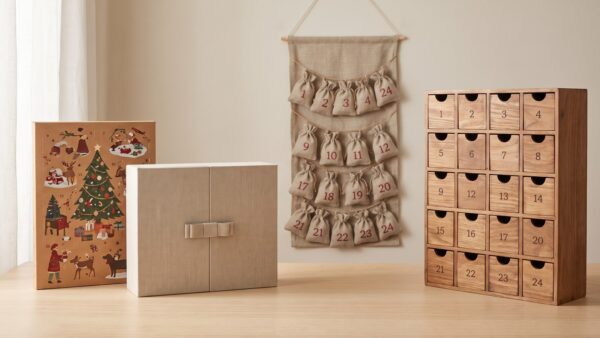 adventskalender 2026 arten Vier Adventskalender-Typen im Vergleich - Schokolade, Beauty, Stoff und Holz zum Selbstbefuellen