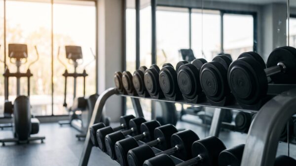 agentA fitnessstudio kuendigen studio Leerer Trainingsbereich mit Kurzhanteln — Sonderkündigungsrecht im Fitnessstudio